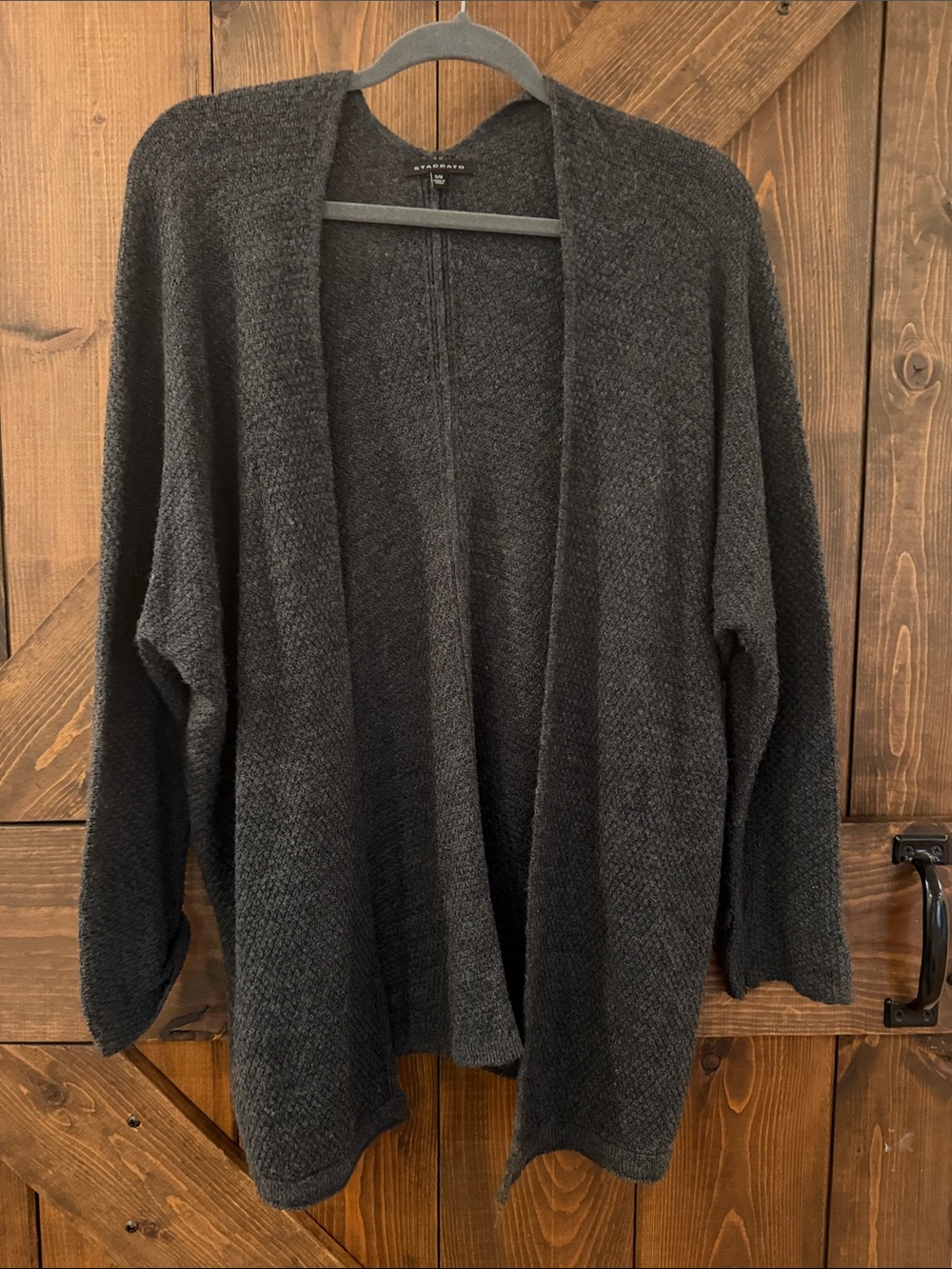 Staccato Dark Gray Open-Front Women's Cardigan